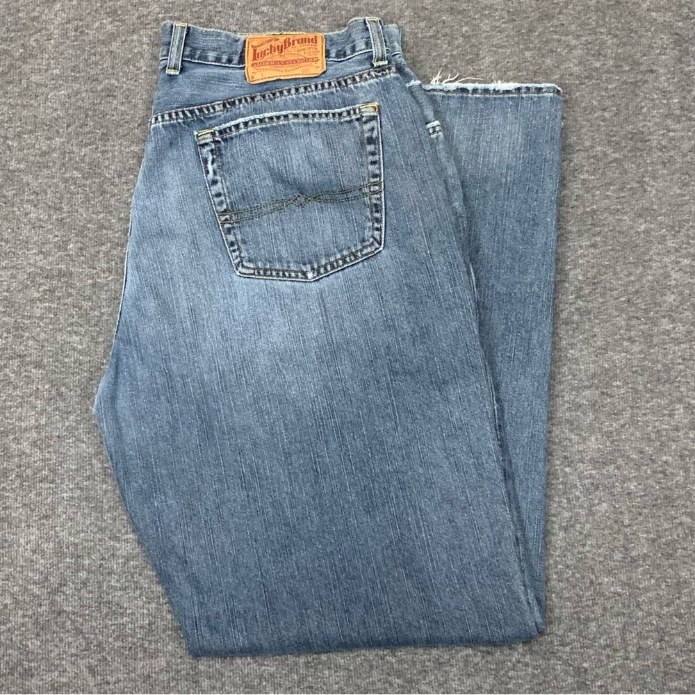 Lucky Brand Blue‎ 181 Relaxed Straight Jeans Baggy Size 37x32 Grunge Skater Y2K